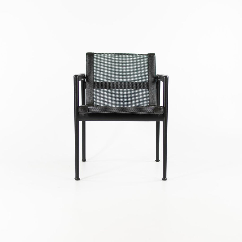 SOLD 2022 Knoll 1966 Collection Outdoor Dining Arm Chair by Richard Schultz for Knoll Aluminum, Powdercoat, Polyester Mesh