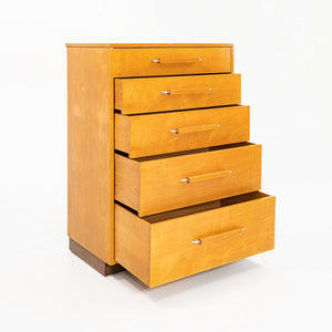 1939 Birch Tallboy 5-Drawer Dresser by Eliel Saarinen, J. Robert Swanson, Pipsan Saarinen Swanson for Johnson Furniture Co. in Birch