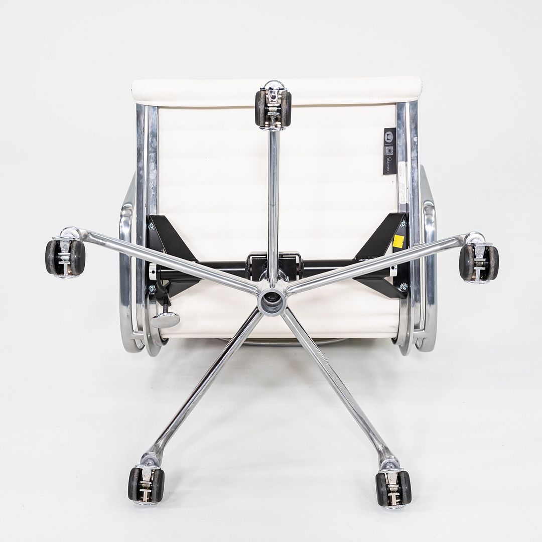 2023 Herman Miller Eames Aluminum Management Desk Chair White Leather 4x Avail