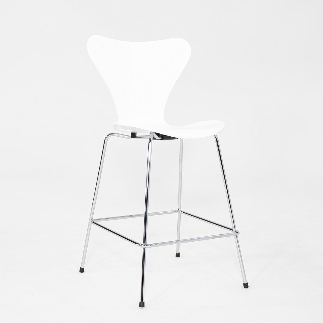 2024 Arne Jacobsen for Fritz Hansen Series 7 Counter Stool Painted Ash w/ Chrome