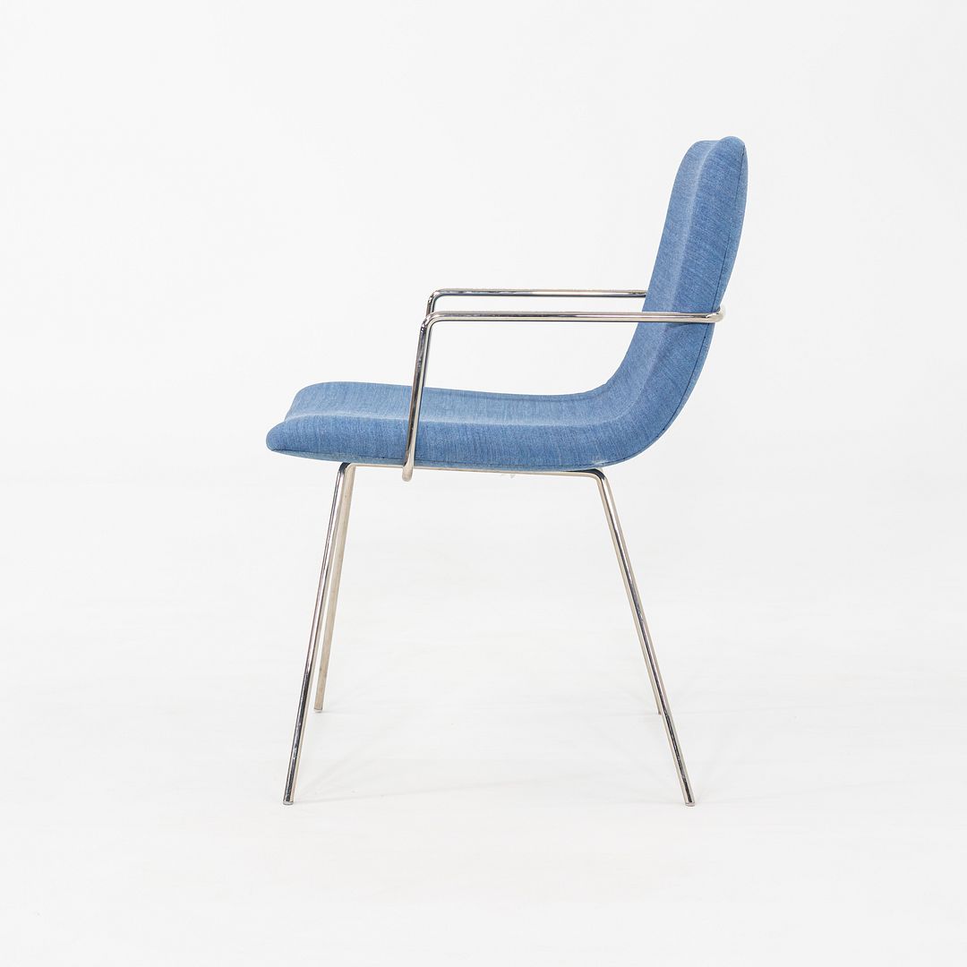 2018 Pair of Capra Arm Chairs by Lee Pasteris for Martin Brattrud in Blue Fabric