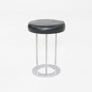 1970s Paul Mayen for Habitat Occasional Stool in Chrome and Black Vinyl 18"