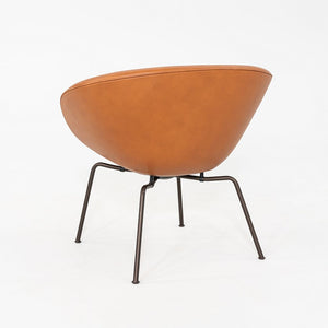 2018 Arne Jacobsen Pot Chair in Elegance Walnut Leather Steel Base Fritz Hansen