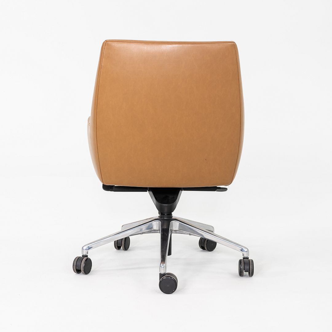 2016 Bernhardt Designs Cardan Desk Chair Tan Leather w/ Pneumatic Base 6x Avail