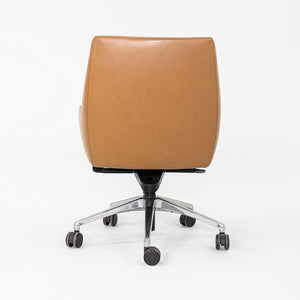 2016 Bernhardt Designs Cardan Desk Chair Tan Leather w/ Pneumatic Base 6x Avail