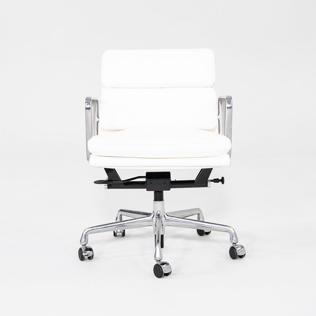 2010s Herman Miller Eames Soft Pad Management Desk Chair with White Leather