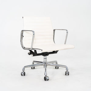 2023 Herman Miller Eames Aluminum Group Management Desk Chairs in White Leather 10x Available