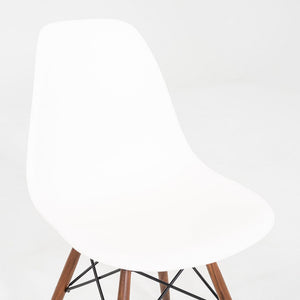 2021 Herman Miller Eames DSW Dining Side Chair in White w/ Walnut Base 12x Avail