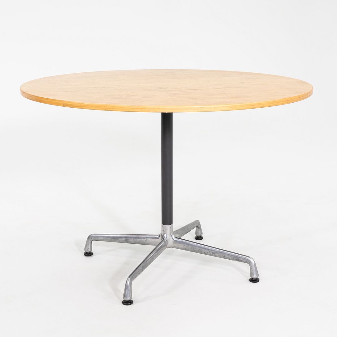 1999 Herman Miller Eames Aluminum Group Cafe / Dining Table with Wood Top 42"
