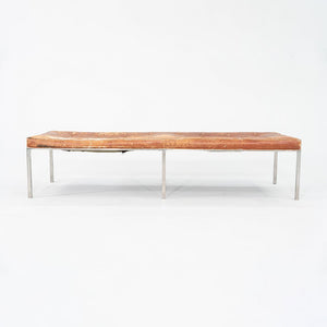 1960s Gordon Bunshaft and Davis Allen of SOM Stainless Steel and Leather Bench