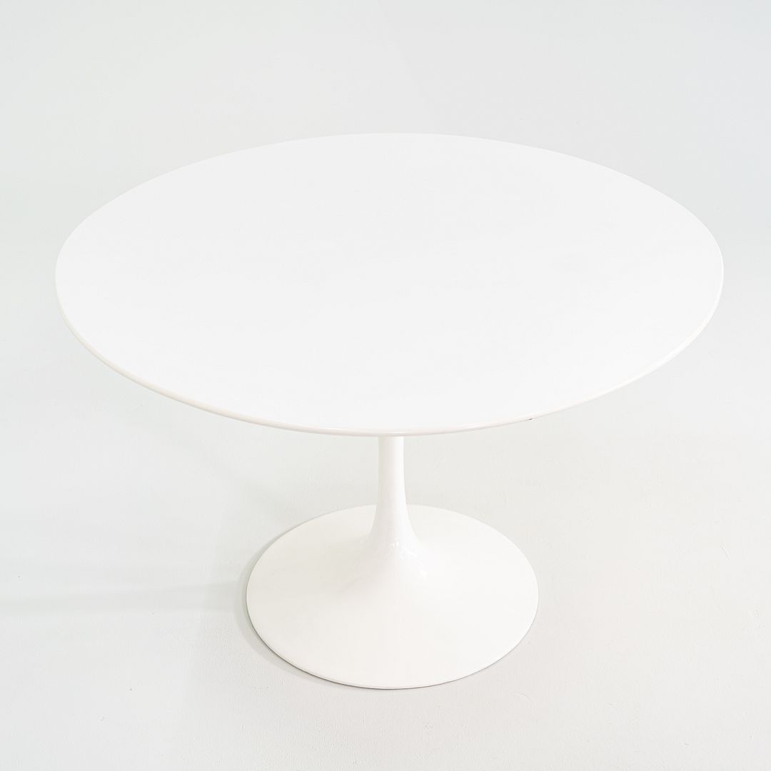 2010s Eero Saarinen for Knoll 78x48 inch Oval Dining table in White Laminate