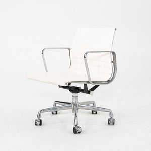 2023 Herman Miller Eames Aluminum Group Management Desk Chairs in White Leather 10x Available