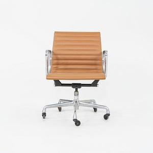 2010s Herman Miller Eames Aluminum Group Management Desk Chair Caramel Leather