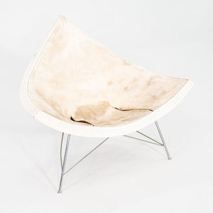 1950s George Nelson for Herman Miller Coconut Lounge Chair with White Vinyl