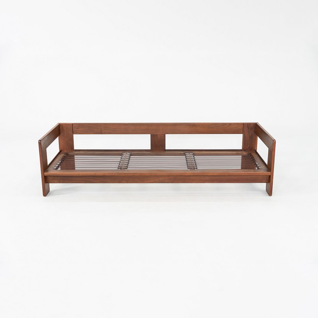 1980s Afra and Tobia Scarpa for Knoll Bastiano Three Seat Sofa Walnut w/ Tweed