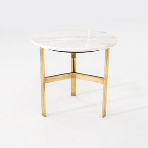 1970s Jacob Epstein Cumberland Side / End Table w/ Bronze Base & Marble Top 22"