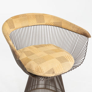 1970s Warren Platner for Knoll Dining Arm Chair in Bronze with Original Fabric
