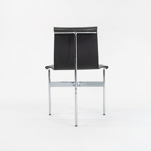 Set of Four Made to Order Gratz TG-10 Sling Dining Chairs Black Speckled Leather