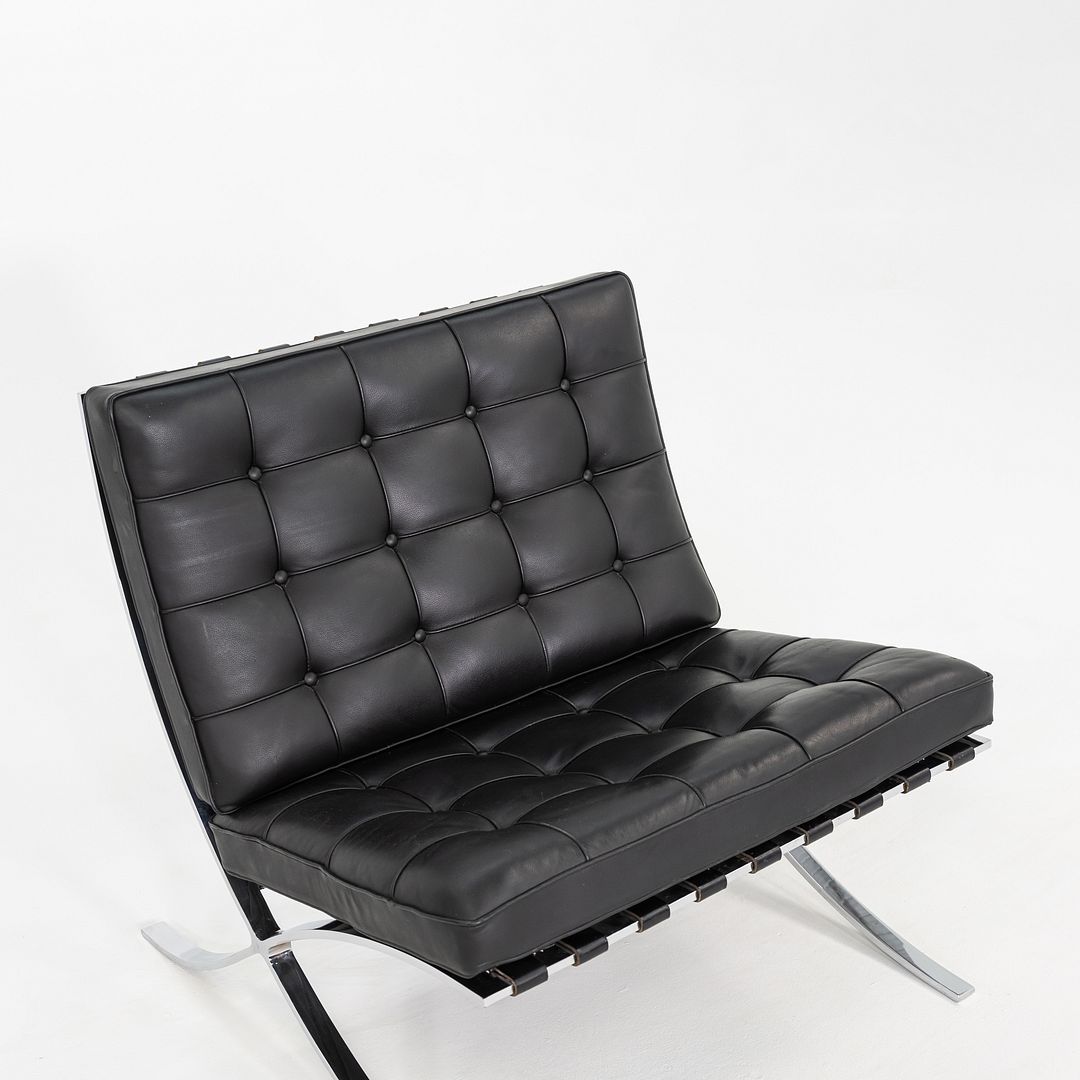 2010s Mies van der Rohe for Knoll Barcelona Lounge Chair Black Leather & Chrome