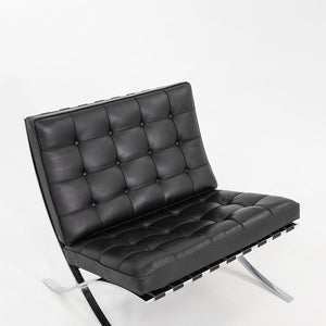 2010s Mies van der Rohe for Knoll Barcelona Lounge Chair Black Leather & Chrome