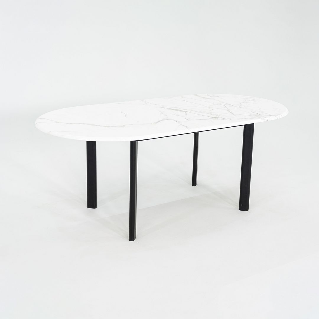1990 Knoll Joseph D'Urso Racetrack Dining / Work Table in Steel with Marble Top