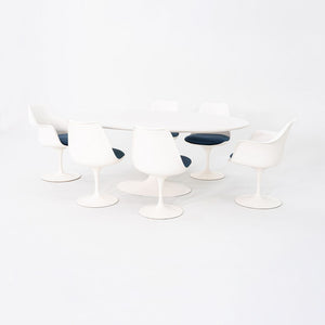 1960s Eero Saarinen for Knoll 78x48 inch Oval Tulip Dining Table in White Laminate
