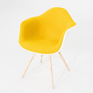 2022 Herman Miller Eames DAW Dining Chair in Yellow w/ Eiffel Base 3x Available