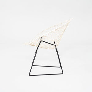 1960s Harry Bertoia Knoll Diamond Lounge Chair Black/White Powder Coated Steel