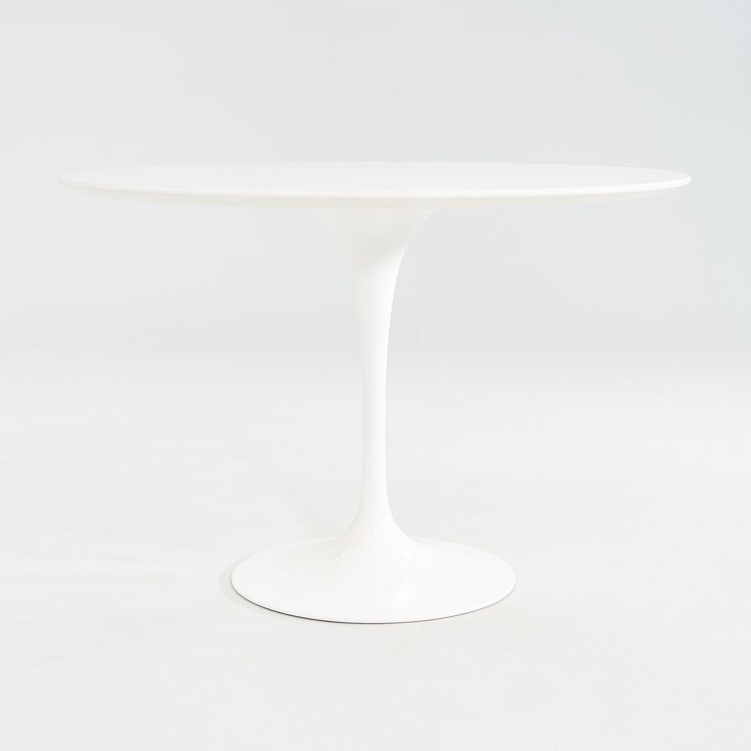2010s Eero Saarinen for Knoll 42" Tulip Dining Table with White Laminate Top