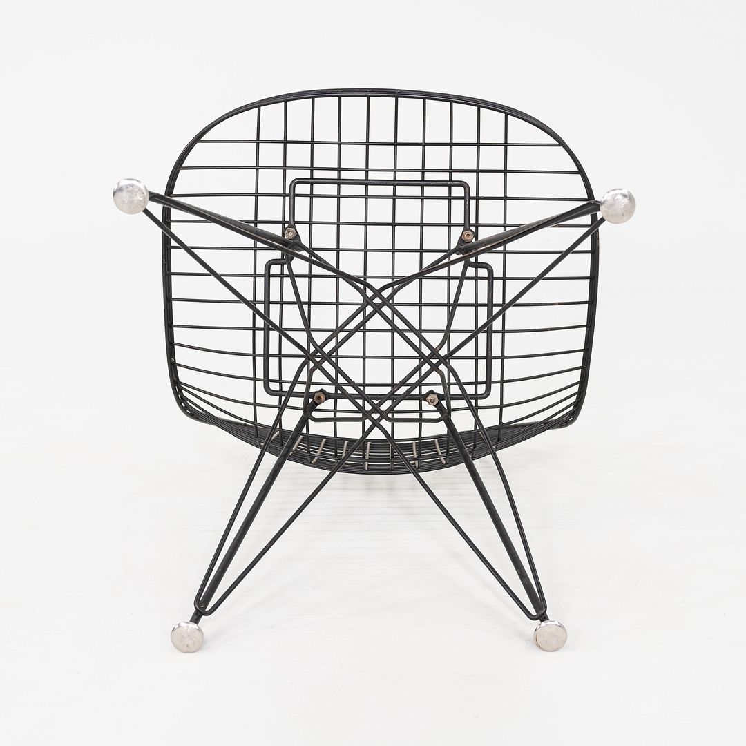 C. 1956 Pair of Herman Miller Eames DKR Wire Dining Chairs with Eiffel Bases