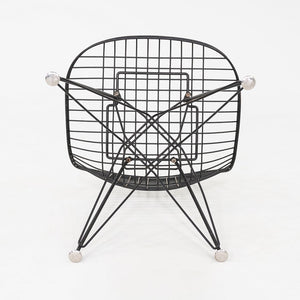 C. 1956 Pair of Herman Miller Eames DKR Wire Dining Chairs with Eiffel Bases