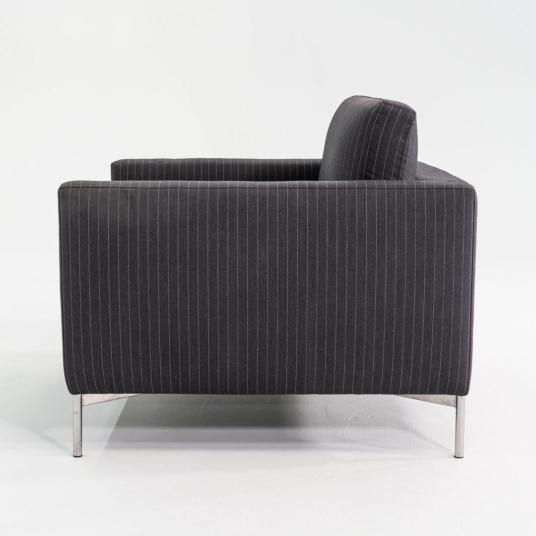 2008 Piero Lissoni for Knoll Divina Lounge Chair with Black Pinstripe Fabric