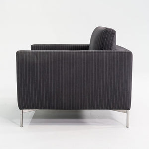 2008 Piero Lissoni for Knoll Divina Lounge Chair with Black Pinstripe Fabric