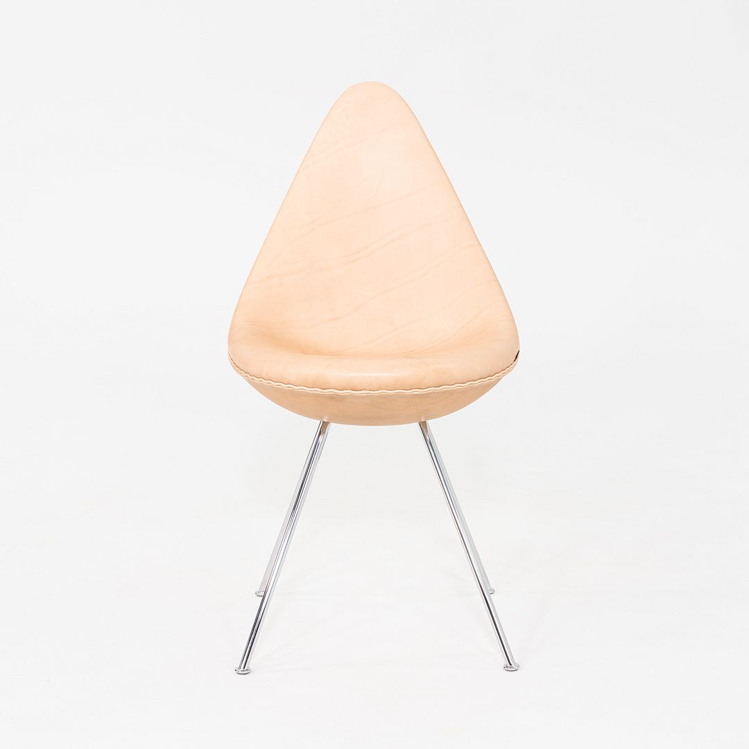 2024 Arne Jacobsen for Fritz Hansen Drop Dining Chair Rustic Leather Upholstery