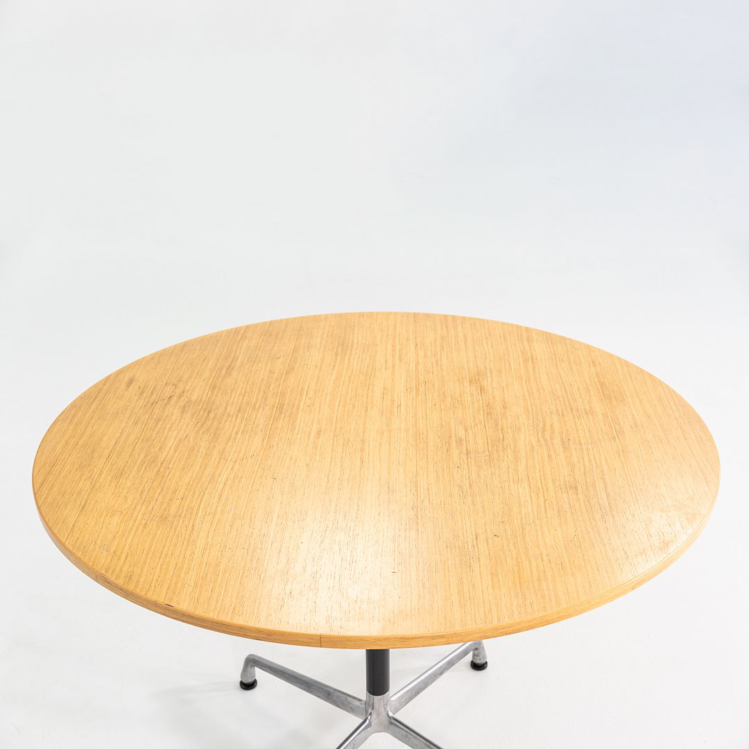 1999 Herman Miller Eames Aluminum Group Cafe / Dining Table with Wood Top 42"