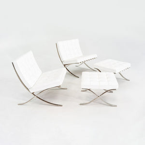 2005 Mies van der Rohe for Knoll Stainless Barcelona Lounge Chair with Ottoman