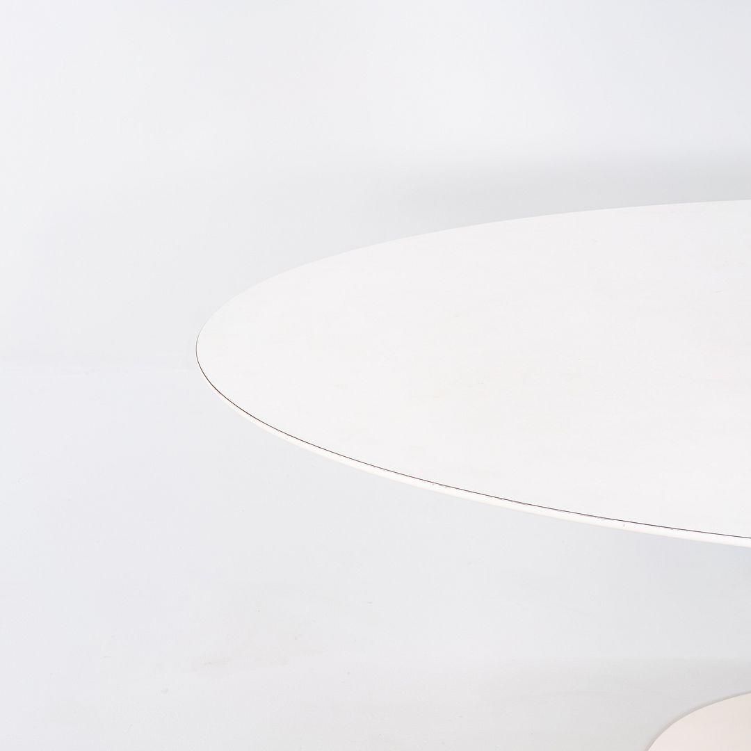 1960s Eero Saarinen for Knoll 78x48 inch Oval Tulip Dining Table in White Laminate