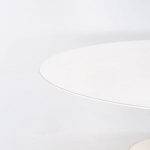 1960s Eero Saarinen for Knoll 78x48 inch Oval Tulip Dining Table in White Laminate