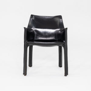 1990s Pair of Mario Bellini Cab 413 Leather Armchair for Cassina Black Leather