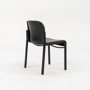 1980s Pair of Thonet Leather Side Chairs in Steel w/ Grey Naugahyde Upholstery
