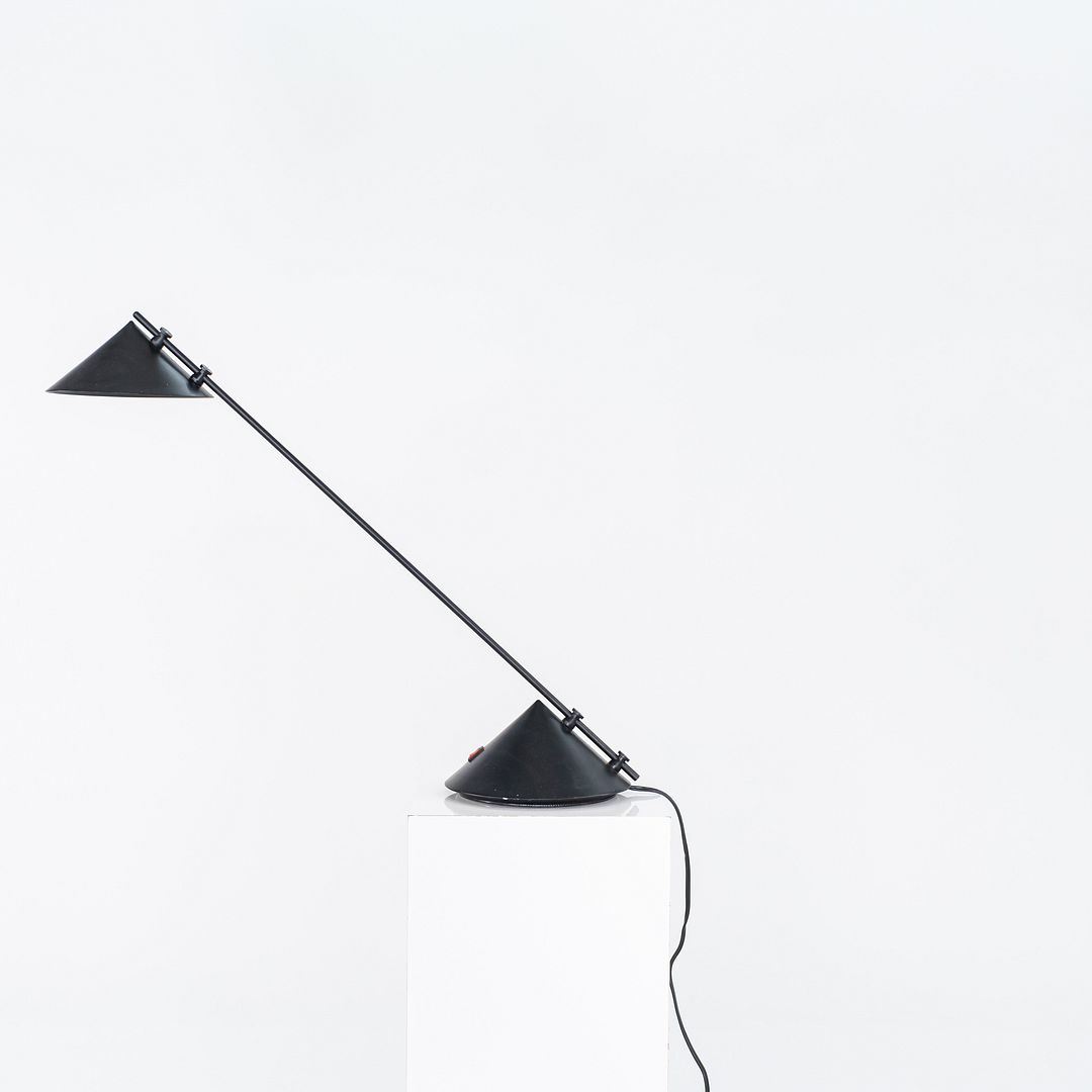 1980s Artemide Sidecar of Italy Memphis Table Lamp in Black Metal & Plastic