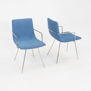 2018 Pair of Capra Arm Chairs by Lee Pasteris for Martin Brattrud in Blue Fabric