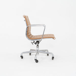 2010s Herman Miller Eames Aluminum Group Management Desk Chair Caramel Leather