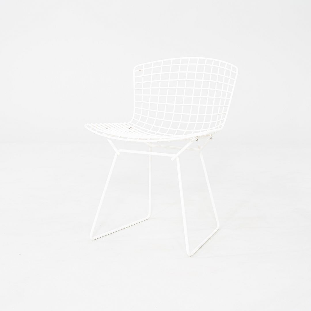 1990s Harry Bertoia for Knoll Wire Dining / Side Chair White Powdercoated Steel