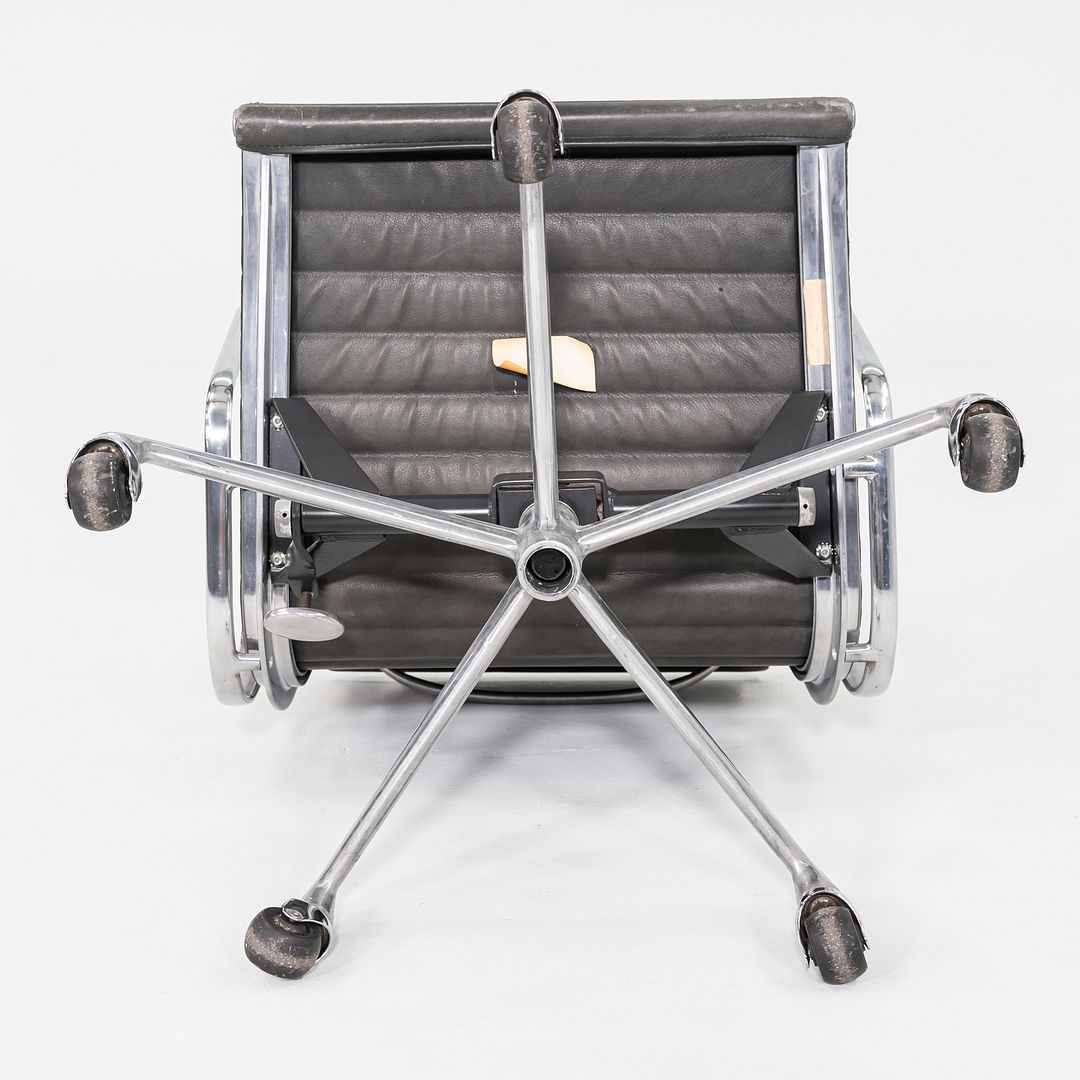 1995 Herman Miller Eames Aluminum Management Desk Chair in Grey Leather 4x Avail