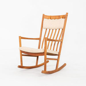1970s Hans Wegner for Tarm Stole of Denmark Rocking Chair in Teak w/ Tan Fabric