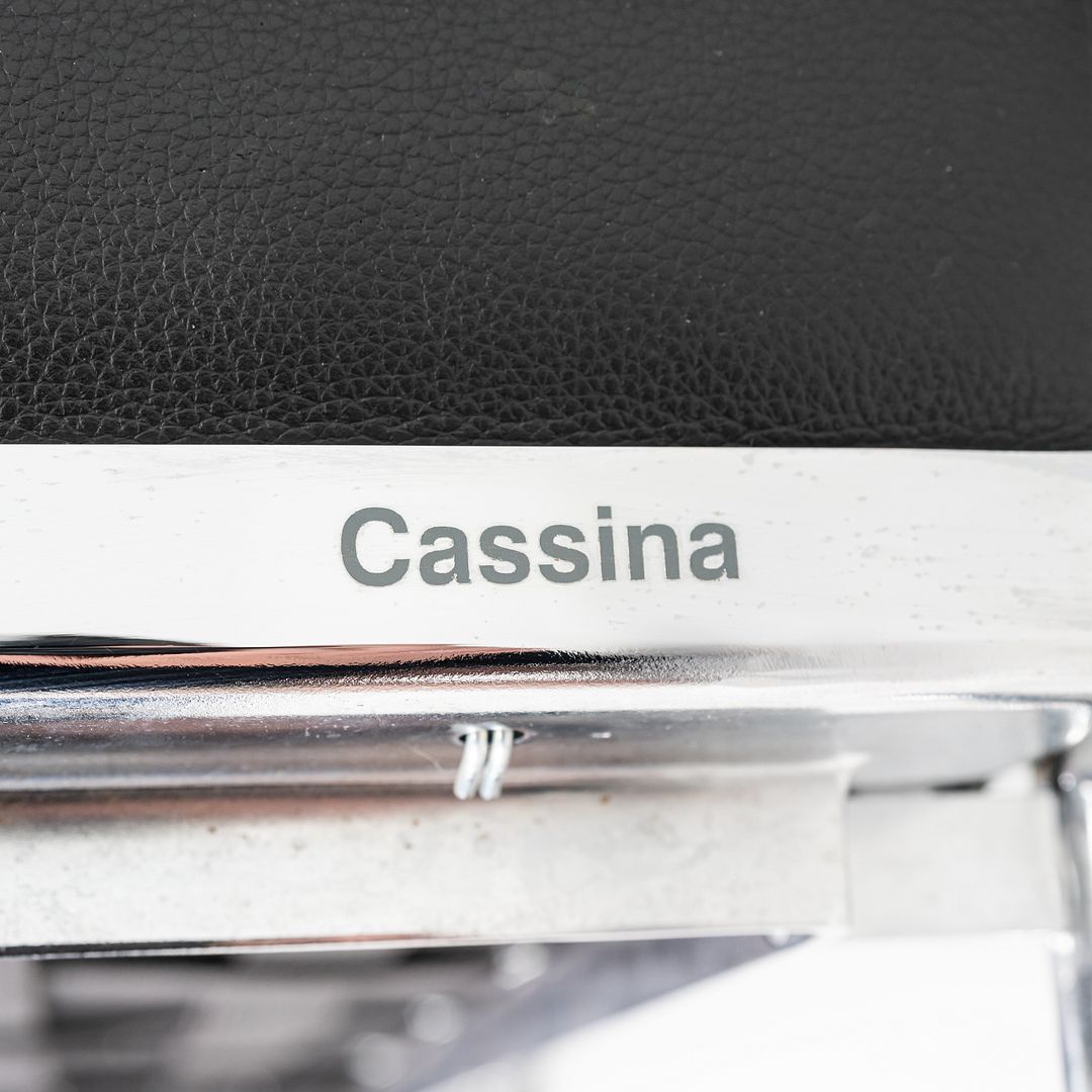 2010s Le Corbusier Jeanneret Perriand for Cassina LC2 Ottoman in Black Leather