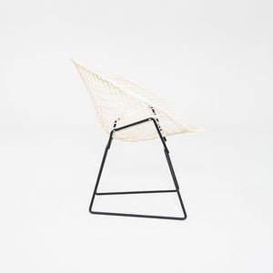 1960s Harry Bertoia Knoll Diamond Lounge Chair Black/White Powder Coated Steel