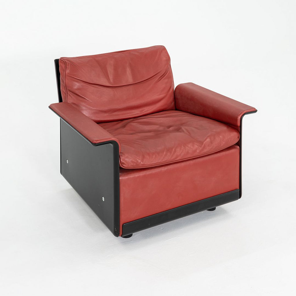 1980s Vintage Dieter Rams for Vitsoe 620 Red Leather and Black Lounge Chair