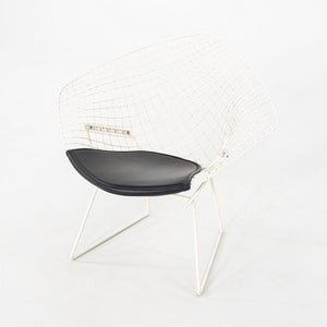 1960s Harry Bertoia for Knoll Diamond Lounge Chair w/ Black Leather Seat Cushion